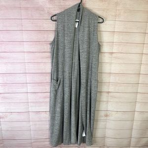 Banana Republic‎ Gray Sleeveless Vest Cardigan Duster Size Small